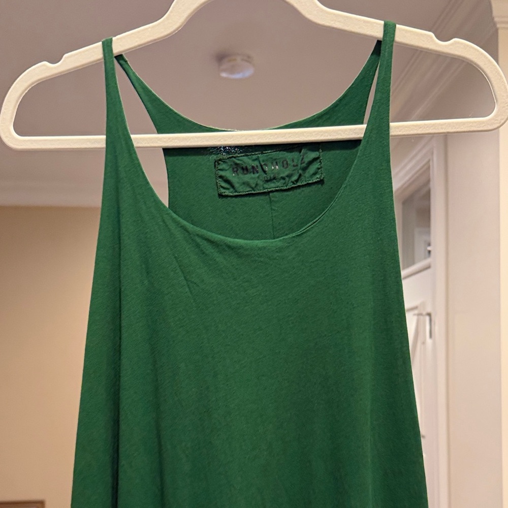 Rundholz White and Green Tunic with matching racer back knit tank dress(bw) - Picture 9 of 12